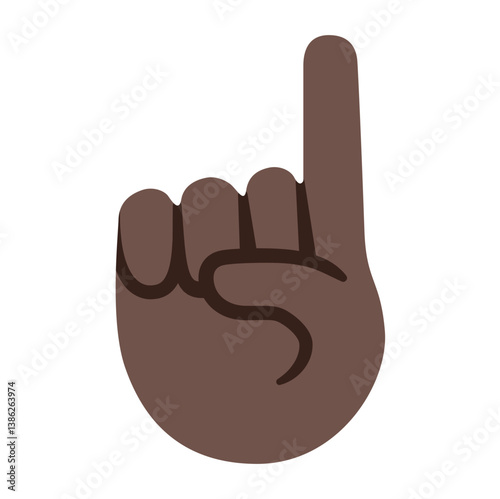Pointing Up Hand (Dark Skin)
