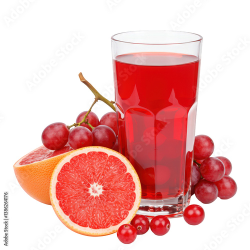Wallpaper Mural Red fruit juice with grapefruit, grapes and cranberries. Torontodigital.ca