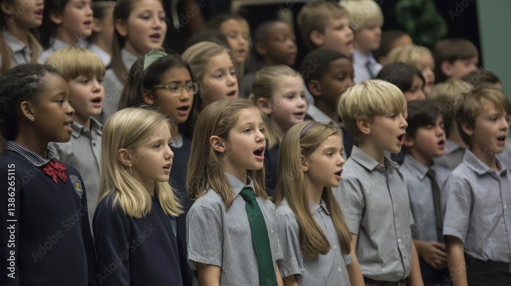 Choir of School Children singing together
Choir of School Children singing together