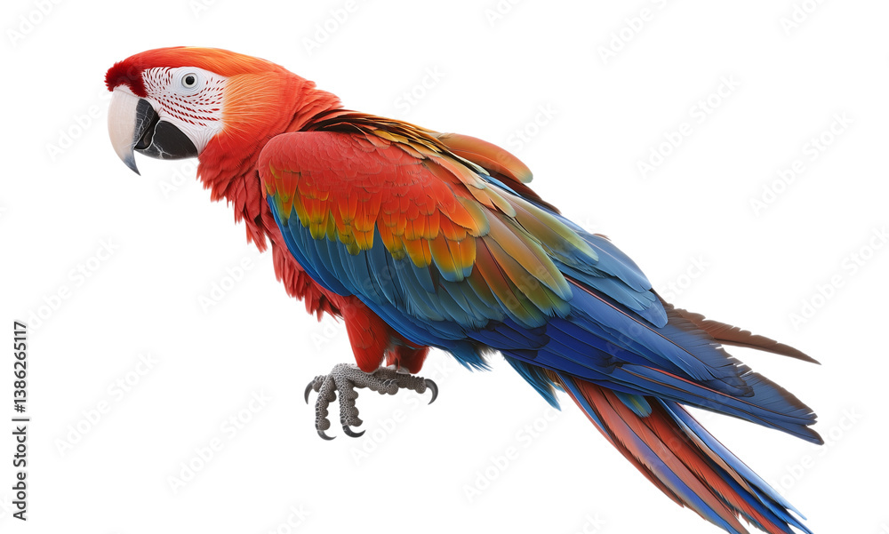 Fototapeta premium Colorful Parrots bird isolated on white background nature wildlife concept.