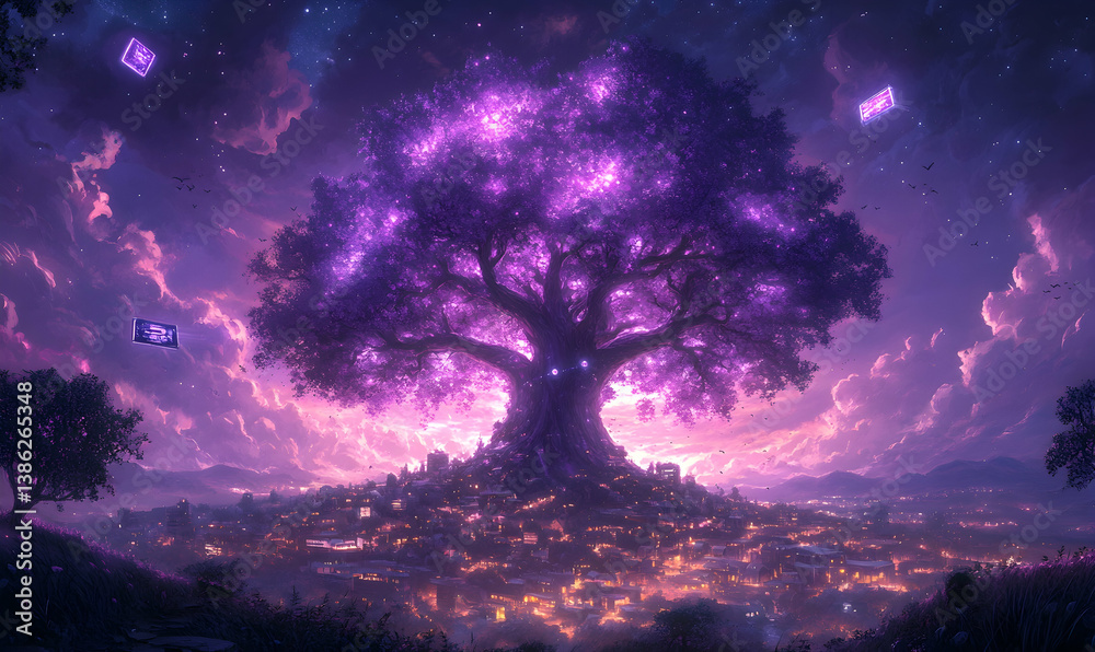 Magical tree in a mystical town Magical tree in a mystical town