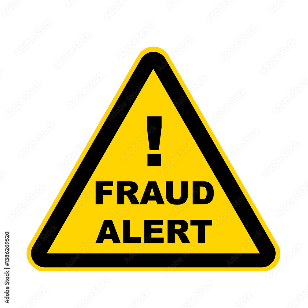 Fraud alert warning danger sign
