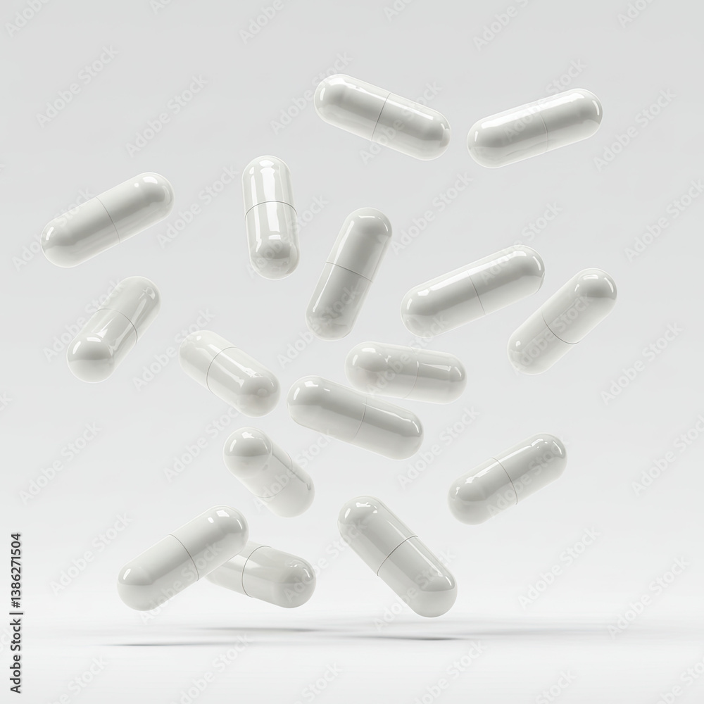 pills on white background pills on white background
