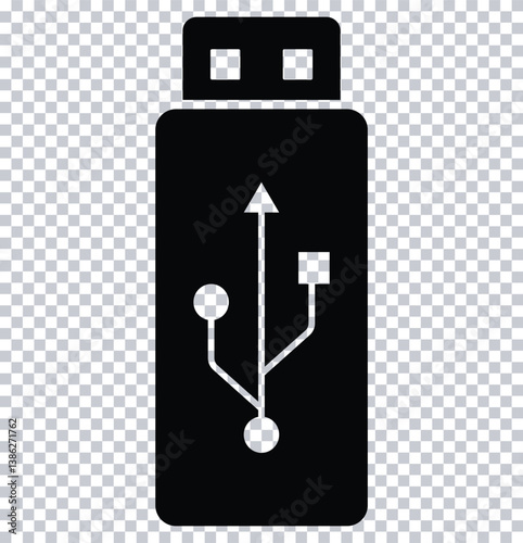 USB Icon. Vector usb flash drive vector icon. Usb icon set. Flash disk sign and symbol.	