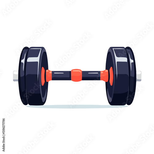 Flat vector dumbbells, minimalist design, isolated on a white background.

