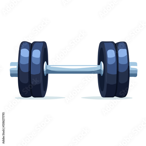 Flat vector dumbbells, minimalist design, isolated on a white background.

