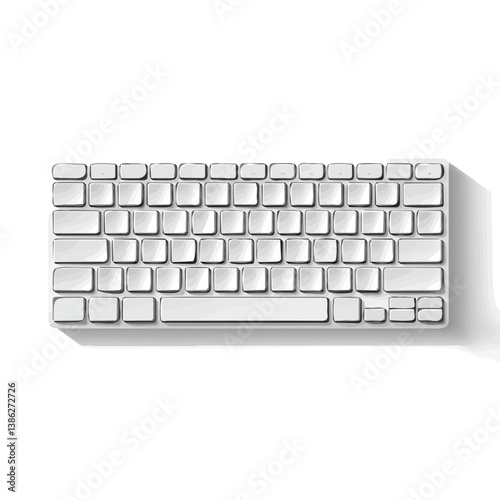 Flat vector keyboard dust cover, minimalist design, isolated on a white background.

