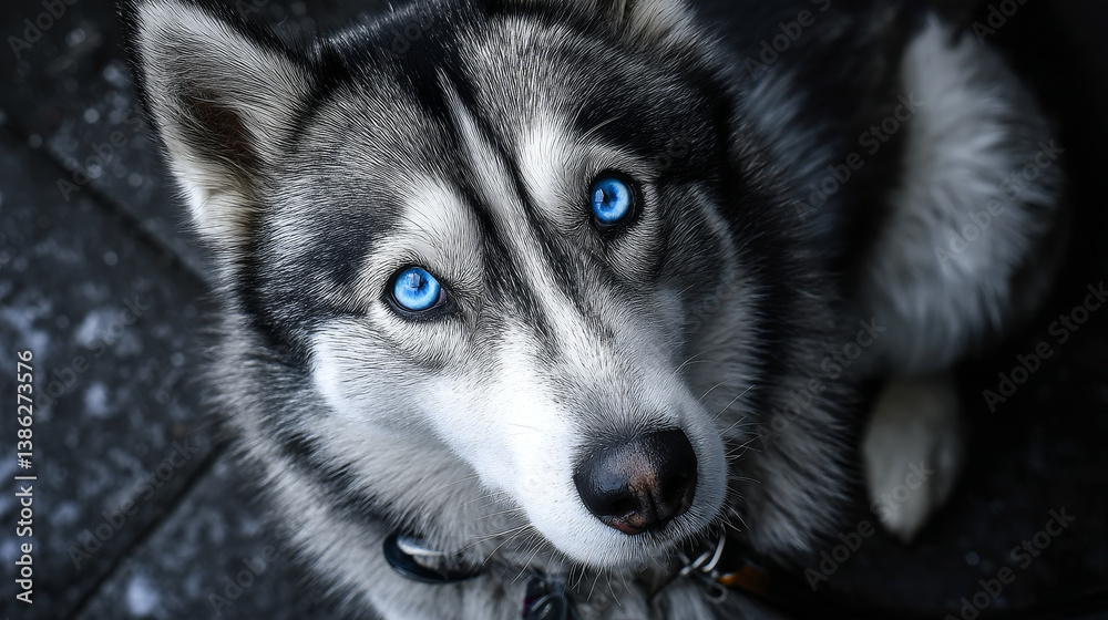 Siberian Huskey with blue eyes Siberian Huskey with blue eyes