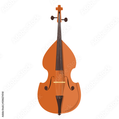 Flat vector string bass bridge, minimalist design, isolated on a white background.


