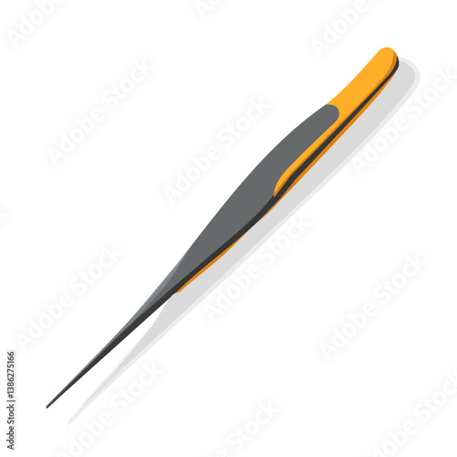 Flat vector tweezer, minimalist design, isolated on a white background.

