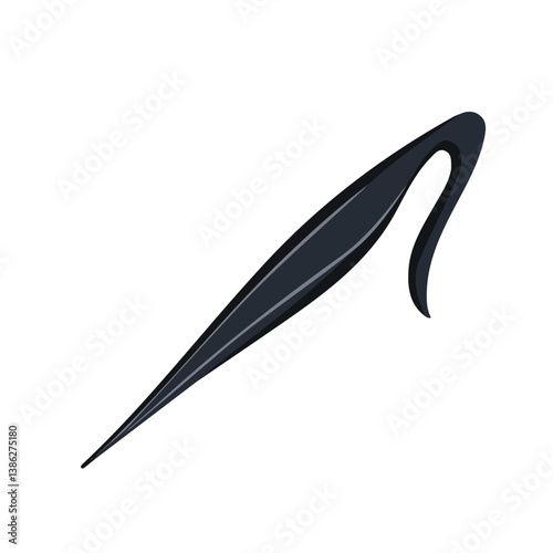 Flat vector tweezer, minimalist design, isolated on a white background.

