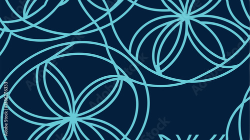 Intricate geometric pattern in light blue shades on a dark background created through modern design techniques