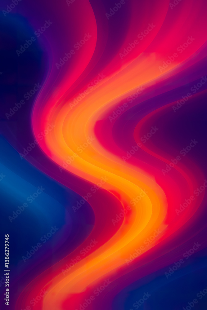 Radiant abstract light wave flowing through vibrant red-orange spectrum gradient