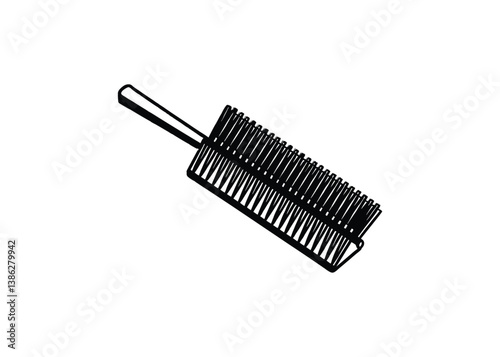 Silhouette of straightening brush isolated on a white background