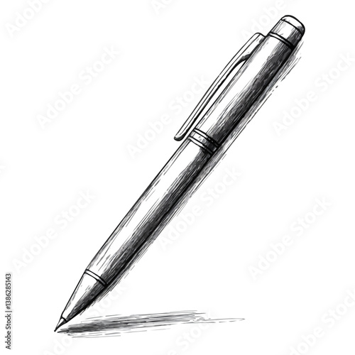Drafting Pen 2D flat vector illustration, isolated on a white background.