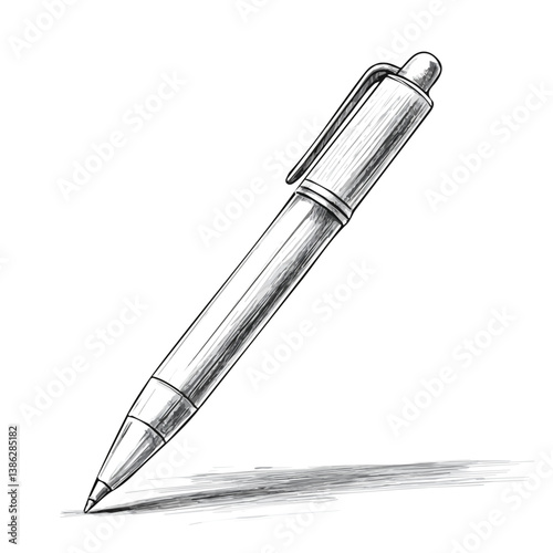2D flat vector illustration of Drafting Pen, isolated on a white background.