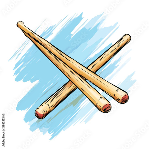 Drumstick 2D flat vector illustration, isolated on a white background.