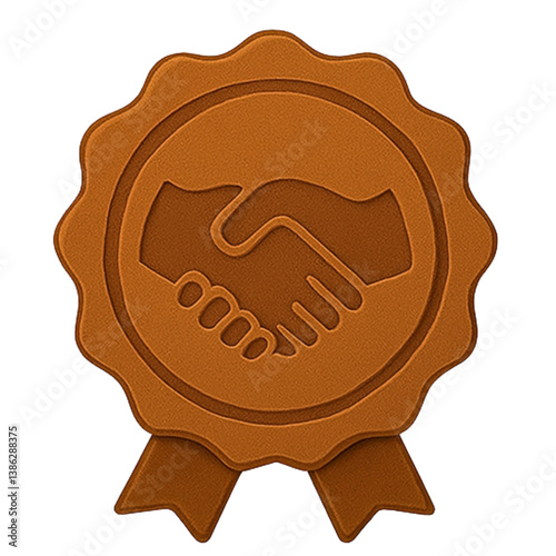 Bronze Friend Referral Badge with Handshake Icon

