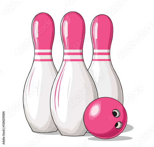 Bowling. Bowling ball. Skittles. Sports game. Bowling club. Silhouette