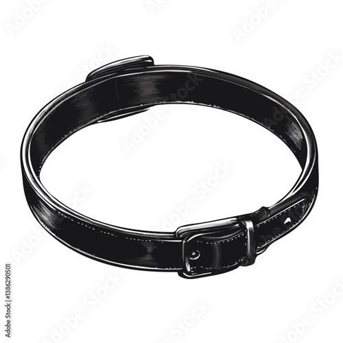Leather Bracelet 2D flat vector illustration, isolated on a white background.