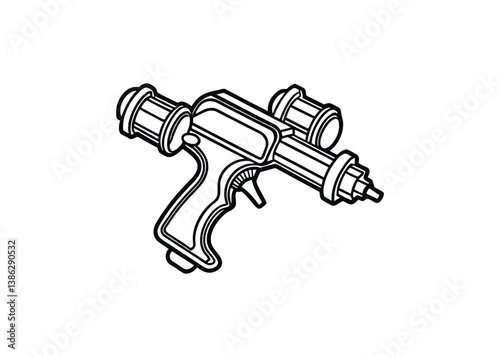 Silhouette of massage guns isolated on a white background