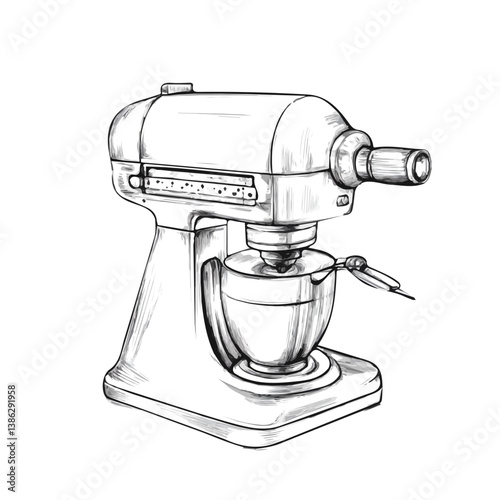Mixer 2D flat vector illustration, isolated on a white background.
