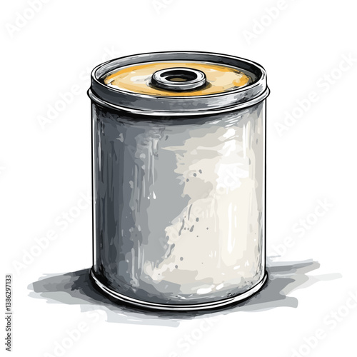 2D flat vector illustration of Varnish Can, isolated on a white background.