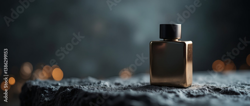 Sophisticated Silver Perfume Bottle A High-Resolution Close-Up Product Shot