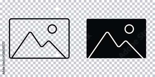 Gallery Icon Vector - Photo Album Silhouette for Websites & Apps - Minimalist Image Collection Symbol.