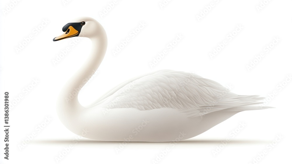 Fototapeta premium Elegant White Bird with Graceful Posture Perfect for Nature and Wildlife Themes