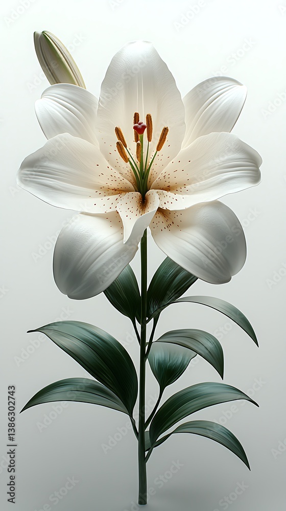 Fototapeta premium High detail metallic lily artwork high resolution photo