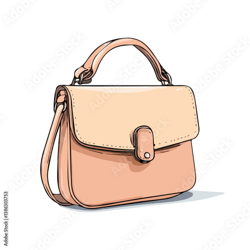 2D flat vector illustration of Purse, isolated on a white background.