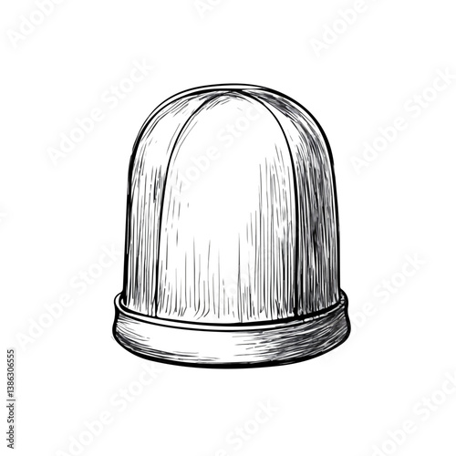 Thimble 2D flat vector illustration, isolated on a white background.