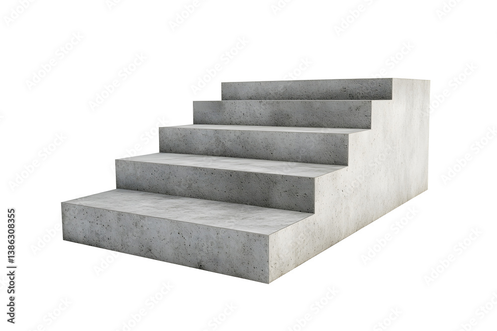 Concrete stairs on an isolated transparent or white background Concrete stairs on an isolated transparent or white background