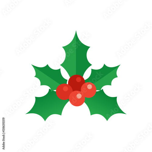 christmas holly with red ribbon