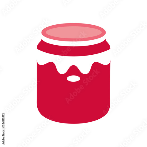 jar of strawberry jam isolated