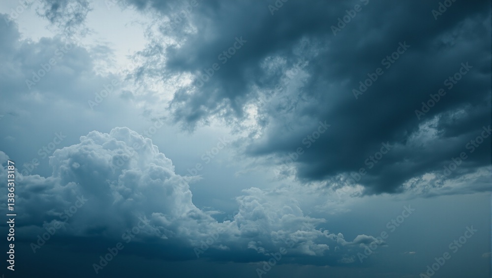 Obraz premium Dramatic storm clouds swirling in an ominous sky setting a moody and intense atmosphere