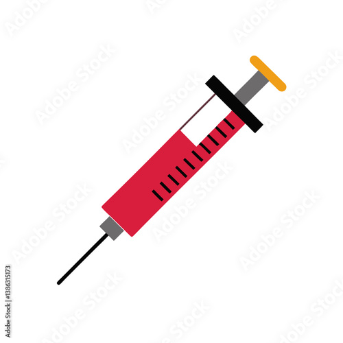 syringe with needle isolated