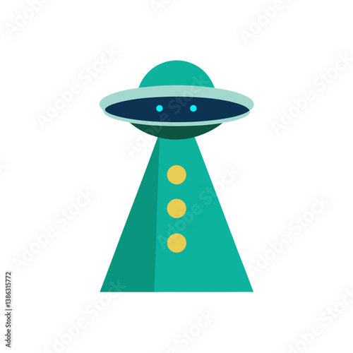 ufo over white background