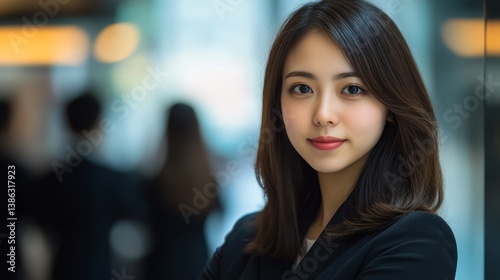 Wallpaper Mural Confident asian female young adult professional in business attire indoors Torontodigital.ca