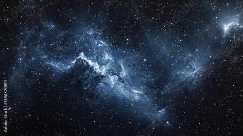 Majestic cosmic starfield with nebula and galaxies in deep space