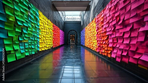 Wallpaper Mural Rainbow of Notes: A Vibrant Installation Art Torontodigital.ca