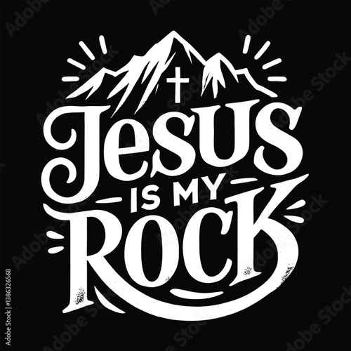 Jesus is my rock silhouete