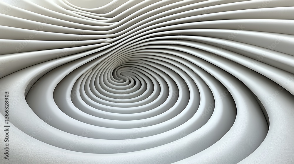 Fototapeta premium Abstract Swirling White 3D Shapes Vortex