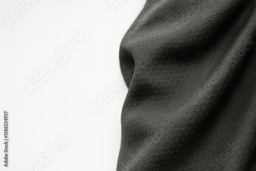 Dark Hexagonal Technical Fabric with Honeycomb Pattern

