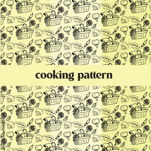 Playful Seamless Pattern Featuring Food Delights

