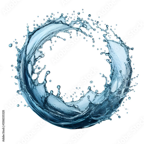 water splash ring isolated on white background