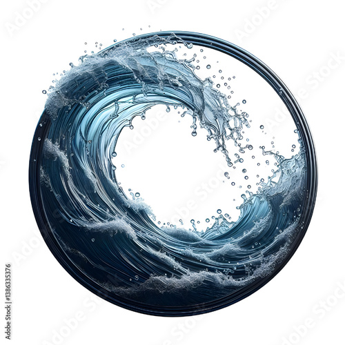 water splash ring isolated on white background