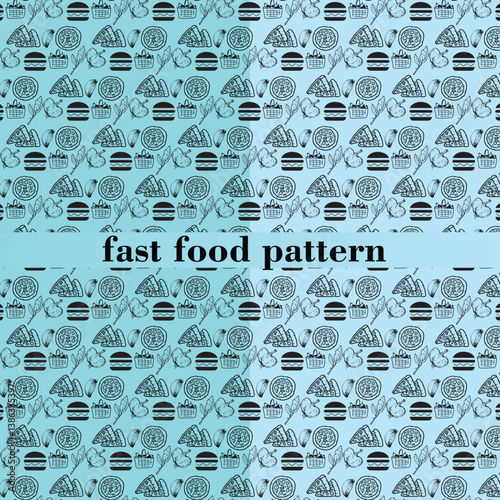 Fun and Bold Fast Food Shape Pattern Design


