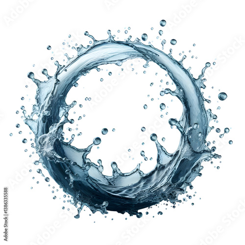 water splash ring isolated on white background